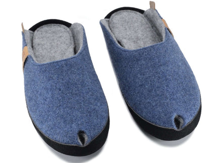 TOKU Brussels Slippers – Handmade Lambswool with Arch Support – Blue - Daily Nomad
