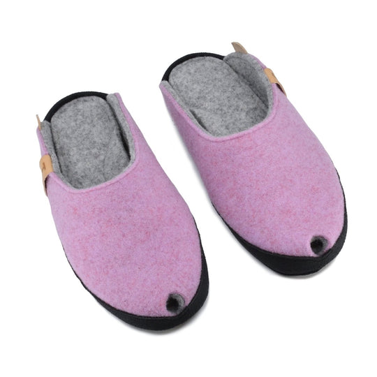 TOKU Brussels light pink wool-felt slippers, view 2