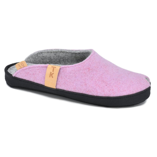 TOKU Brussels light pink wool-felt slippers, view 1