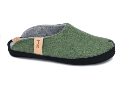 TOKU Brussels Slippers – Handmade Lambswool with Arch Support – Moss Green - Daily Nomad