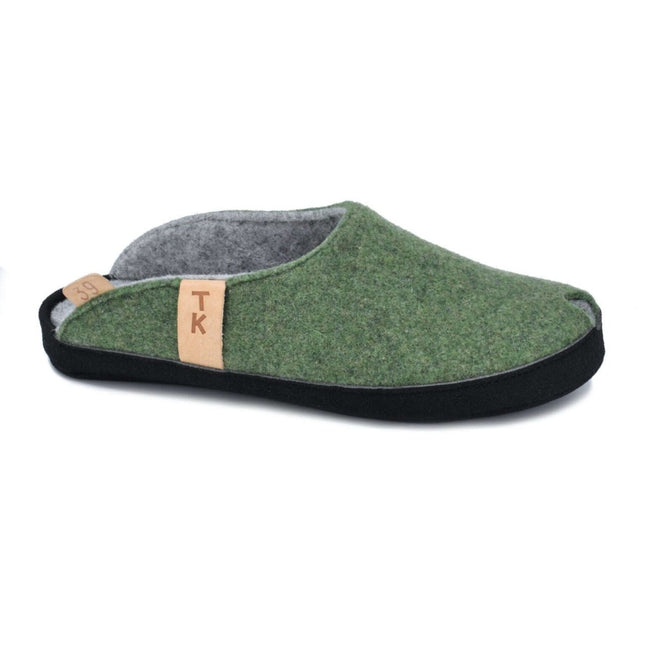 TOKU Brussels Slippers – Handmade Lambswool with Arch Support – Moss Green - Daily Nomad