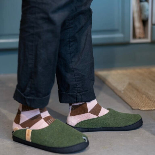 TOKU Brussels moss wool-felt slippers, view 1