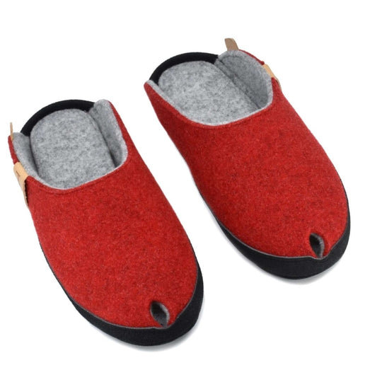 TOKU Brussels red wool-felt slippers, view 2