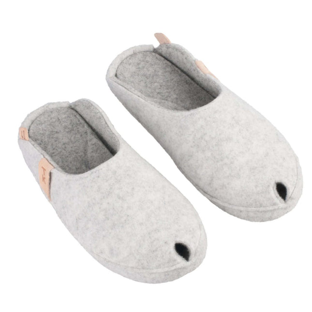 TOKU Brussels Slippers – Handmade Lambswool with Arch Support – White - Daily Nomad