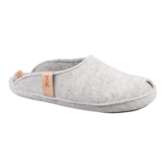 TOKU Brussels white wool-felt slippers, view 2
