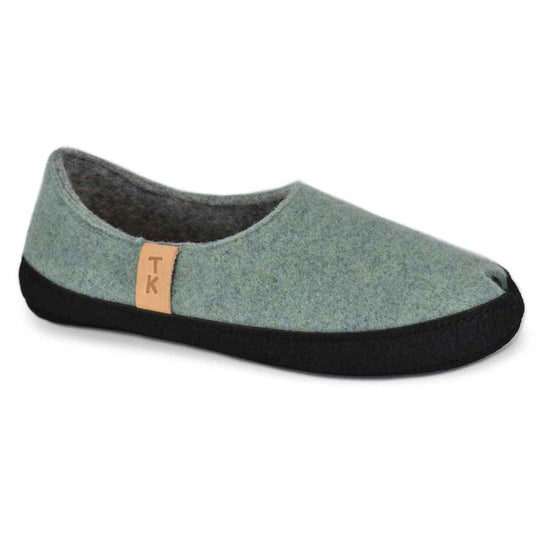 TOKU Budapest mint green wool-felt slippers, view 2