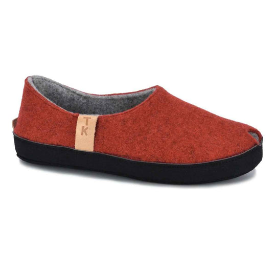 TOKU Budapest red wool-felt slippers, view 1