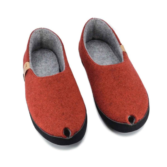 TOKU Budapest red wool-felt slippers, view 2