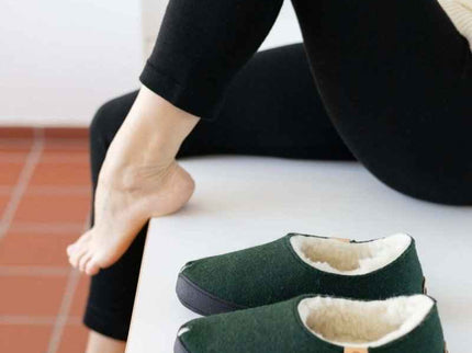 TOKU Budapest Slippers – Dark Green, Lambswool Lined & Handmade - Daily Nomad