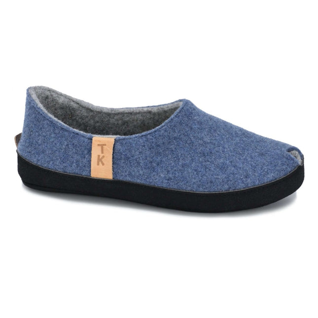 TOKU Budapest Slippers – Lambswool Lined & Handmade – Blue Felt - Daily Nomad