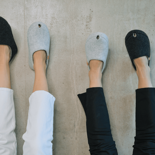 TOKU Budapest white wool-felt slippers, view 1