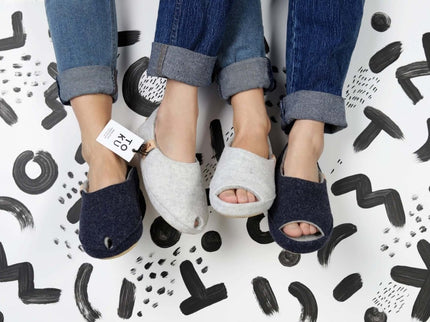 TOKU Budapest Slippers – Lambswool Lined – Natural Grey Felt - Daily Nomad