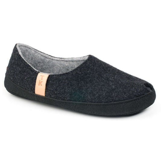 TOKU Budapest dark grey wool-felt slippers, view 2