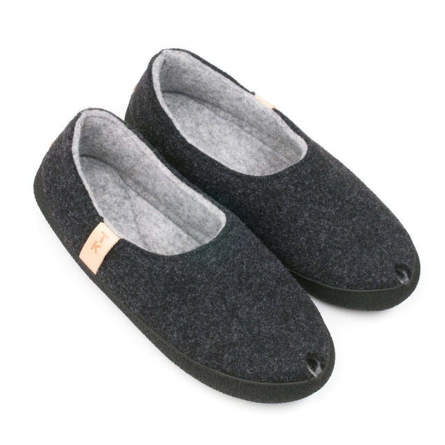 TOKU Budapest Slippers – Lambswool Lined – Natural Grey Felt - Daily Nomad