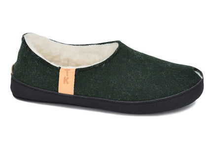 TOKU Budapest Slippers with Lambswool - Dark Green - Daily Nomad