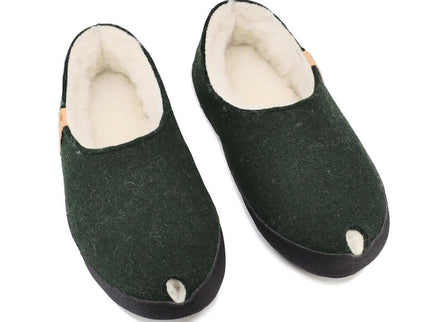 TOKU Budapest Slippers with Lambswool - Dark Green - Daily Nomad