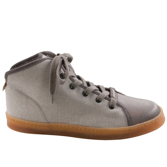 TOKU Stockholm light grey high-top sneaker – side profile