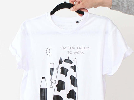 Too Pretty To Work – Oversized Organic Cotton T-Shirt by Black Giraffe - Daily Nomad