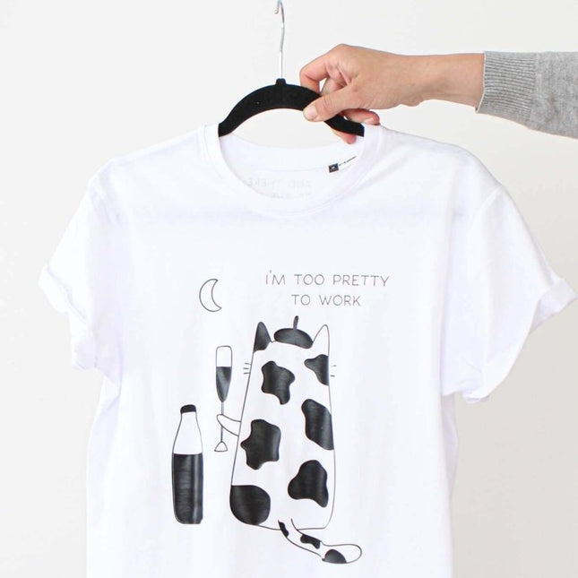 Too Pretty To Work – Oversized Organic Cotton T-Shirt by Black Giraffe - Daily Nomad