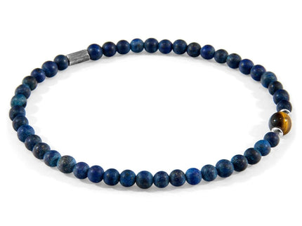 Walter Silver and Stone Skinny Bracelet – Blue Sodalite & Tiger’s Eye - Daily Nomad